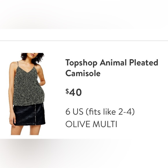 Topshop Animal Pleated Camisole - Picture 2 of 5